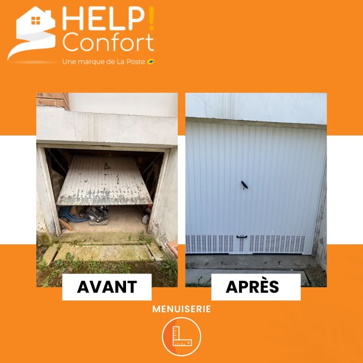 Remplacement d’une porte de garage basculante manuelle — intervention HELP Confort à Saint-Omer